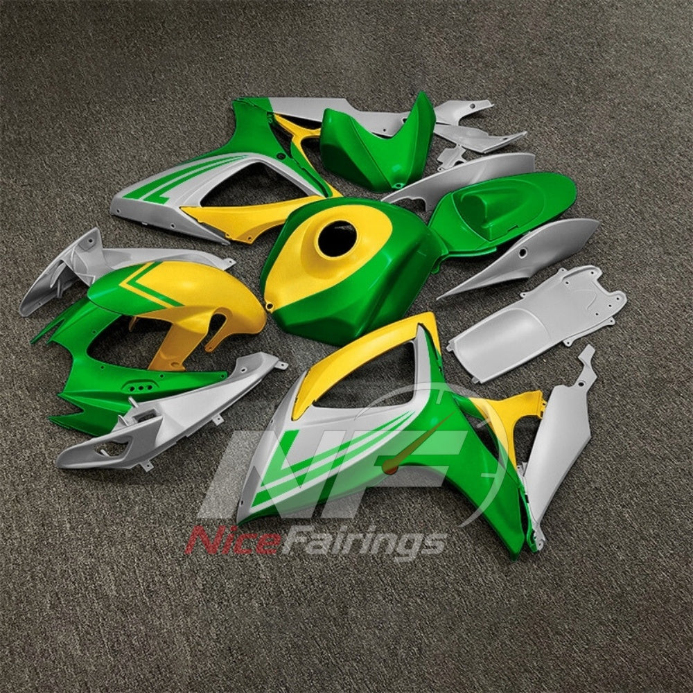 For Suzuki GSXR600 GSXR750 K6 2006-2007 ABS Fairing Kit Gray Green Painted Bodywork | NiceFairings - side angle image