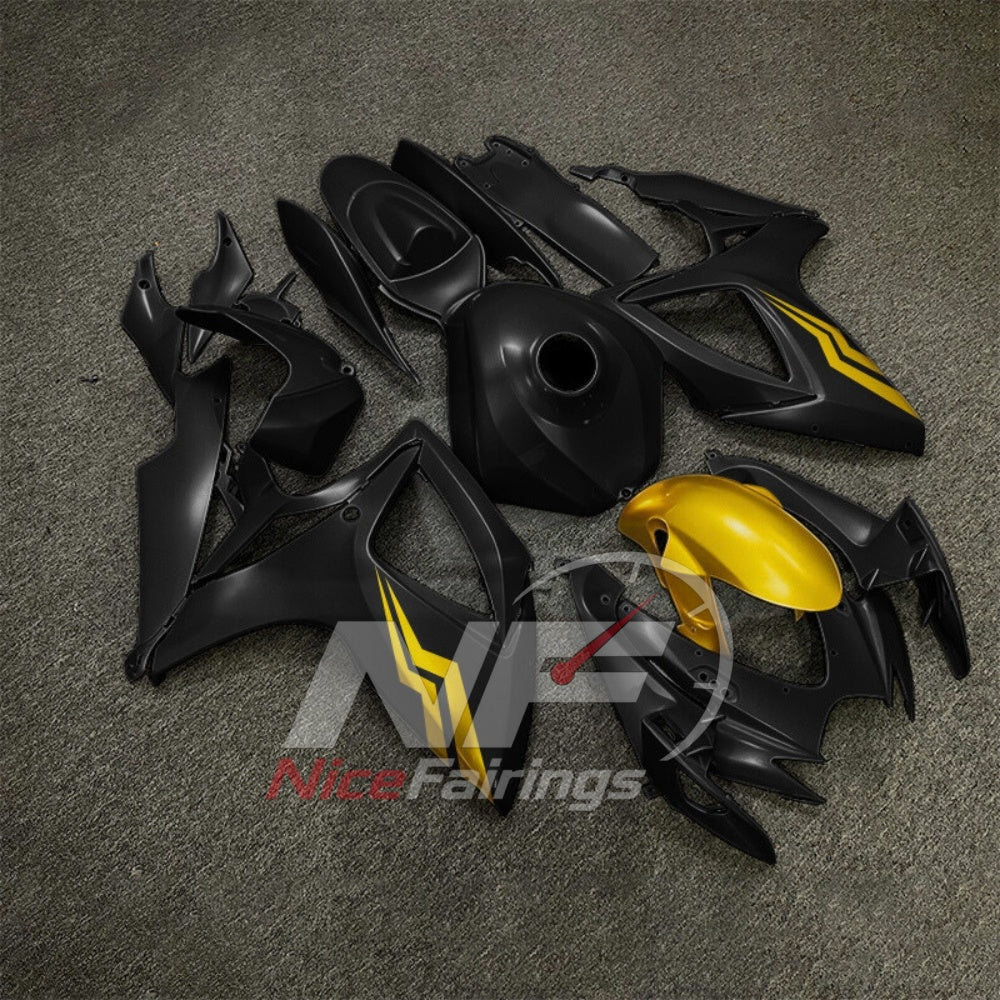 For Suzuki GSXR600 GSXR750 K6 2006-2007 ABS Fairing Kit Black Gray Painted Bodywork | NiceFairings - side angle image