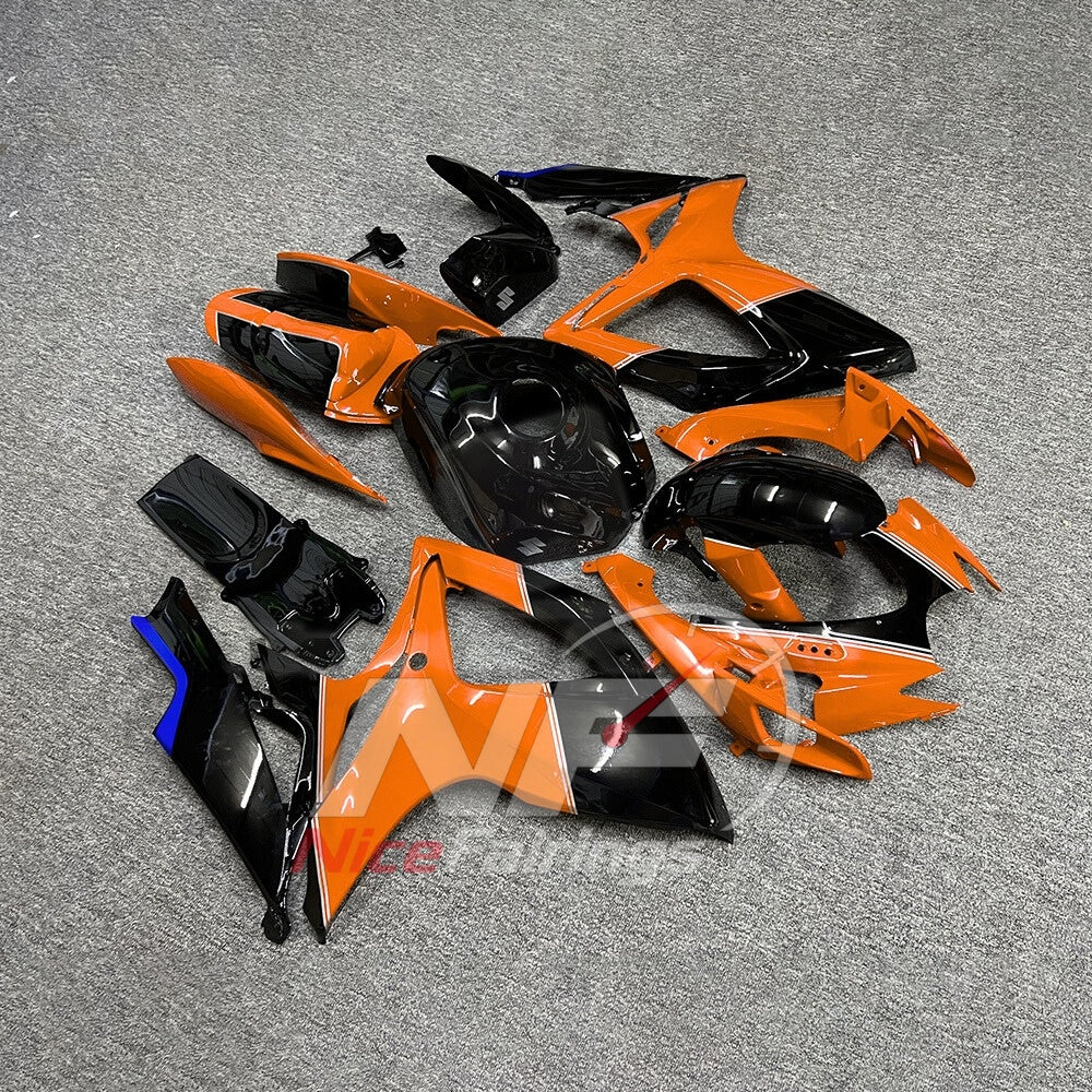 For Suzuki GSXR600 GSXR750 K6 2006-2007 ABS Fairing Kit Gray Black Painted Bodywork | NiceFairings - side angle image