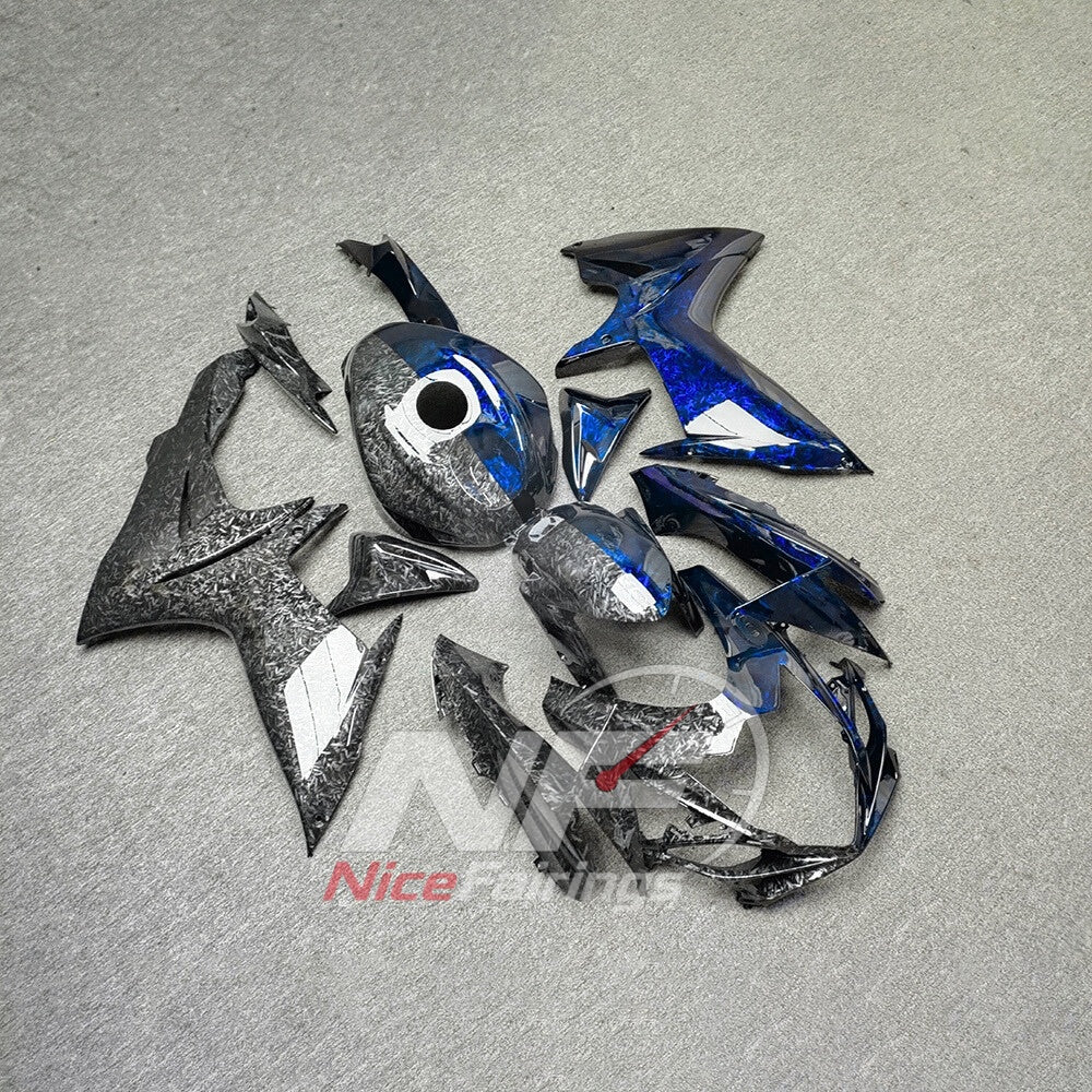 For Suzuki GSX-R600 GSX-R750 K11 2011-2016 Custom Fairings White Black ABS Sportbike Plastics | NiceFairings - side angle image