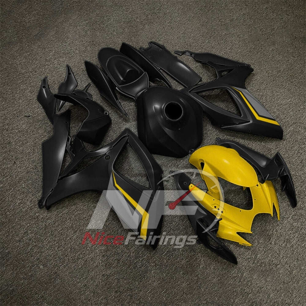 For Suzuki GSXR600 GSXR750 K6 2006-2007 Motorcycle Fairing Kit Black Gray Body Panels | NiceFairings - side angle image