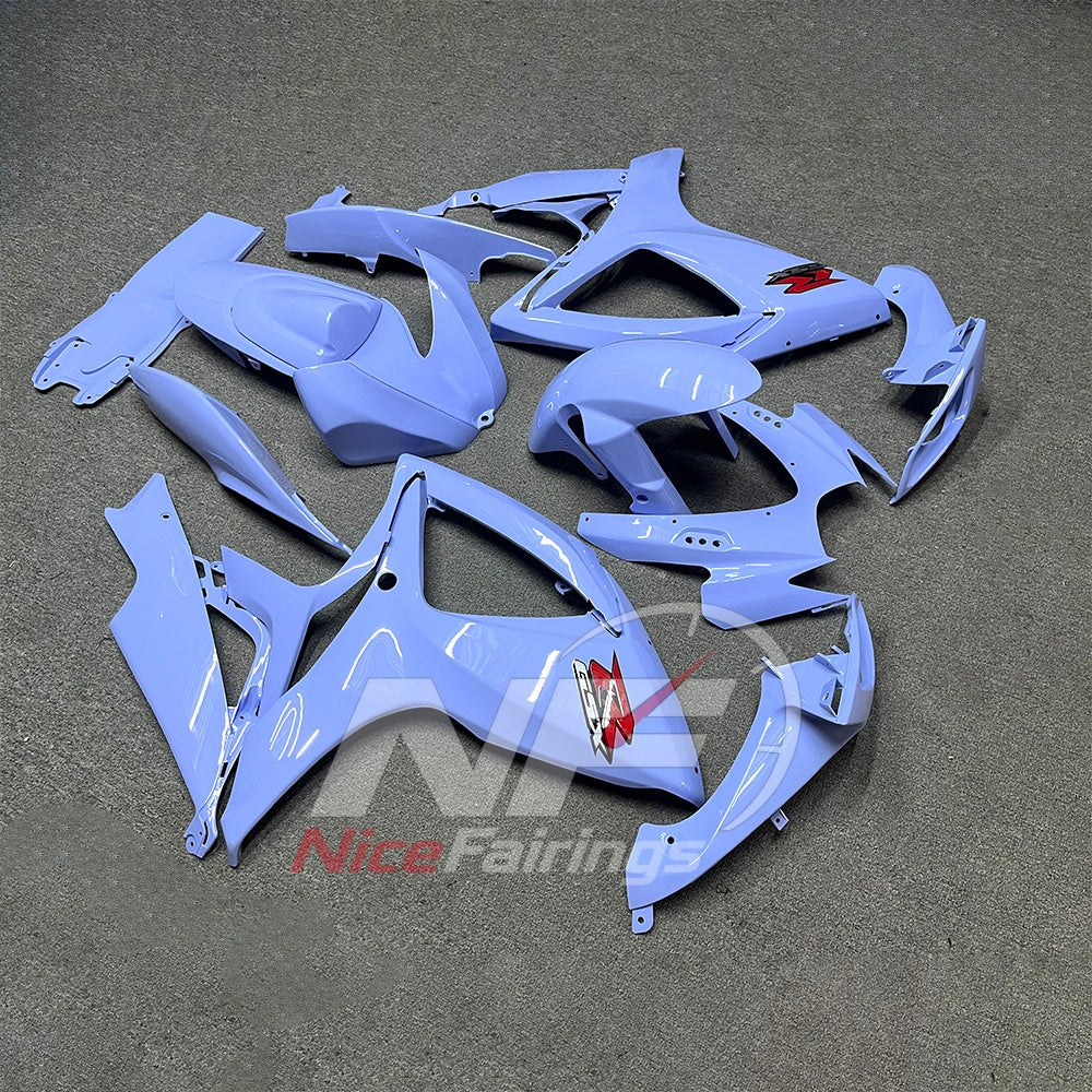 For Suzuki GSXR600 GSXR750 K6 2006-2007 Motorcycle Fairing Kit Gray Blue Body Panels | NiceFairings - side angle image
