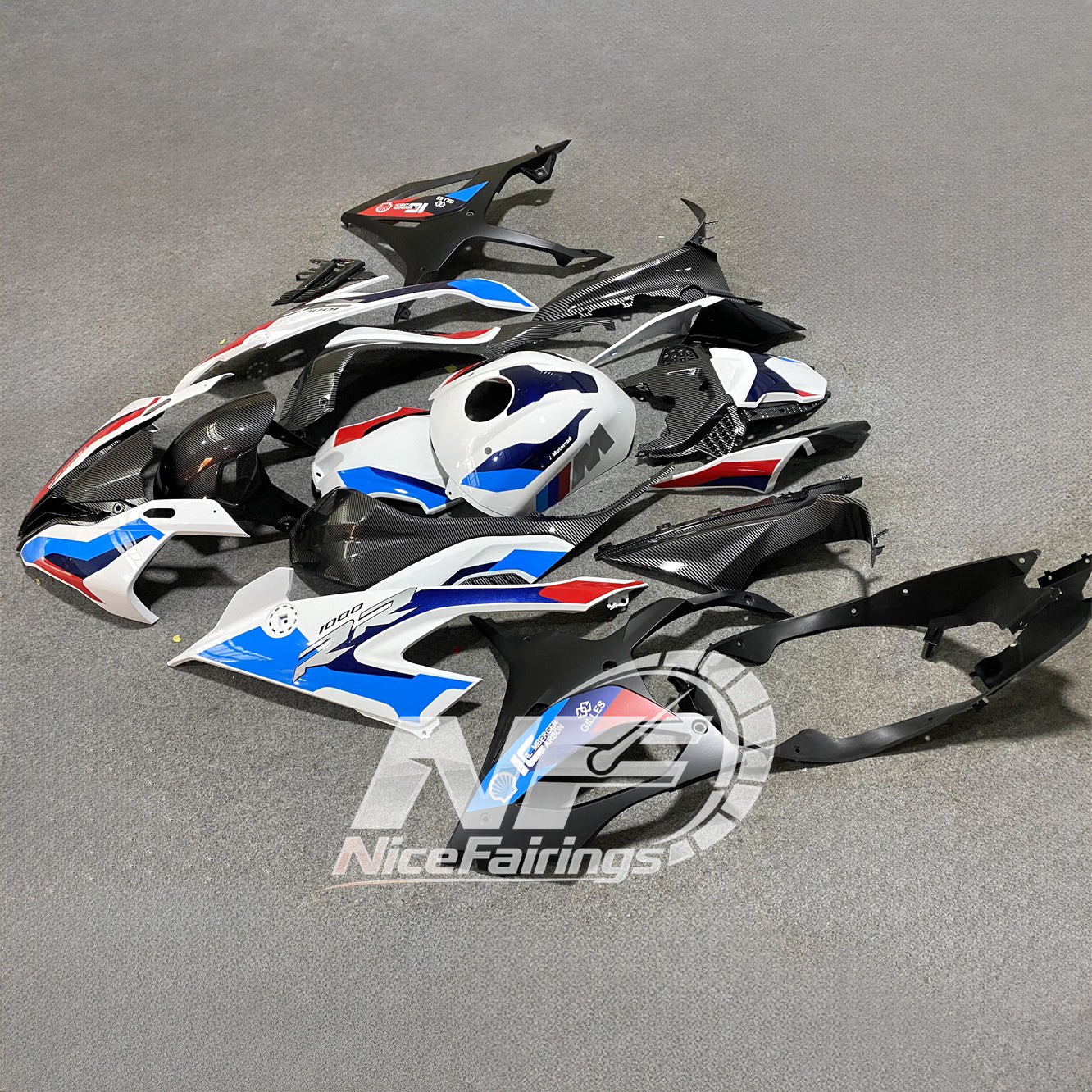 For BMW S1000RR 2019-2022 Red Black Premium Edition Custom Fairings, ABS Replacement Plastics Full Body Kit | NiceFairings - rear angle image