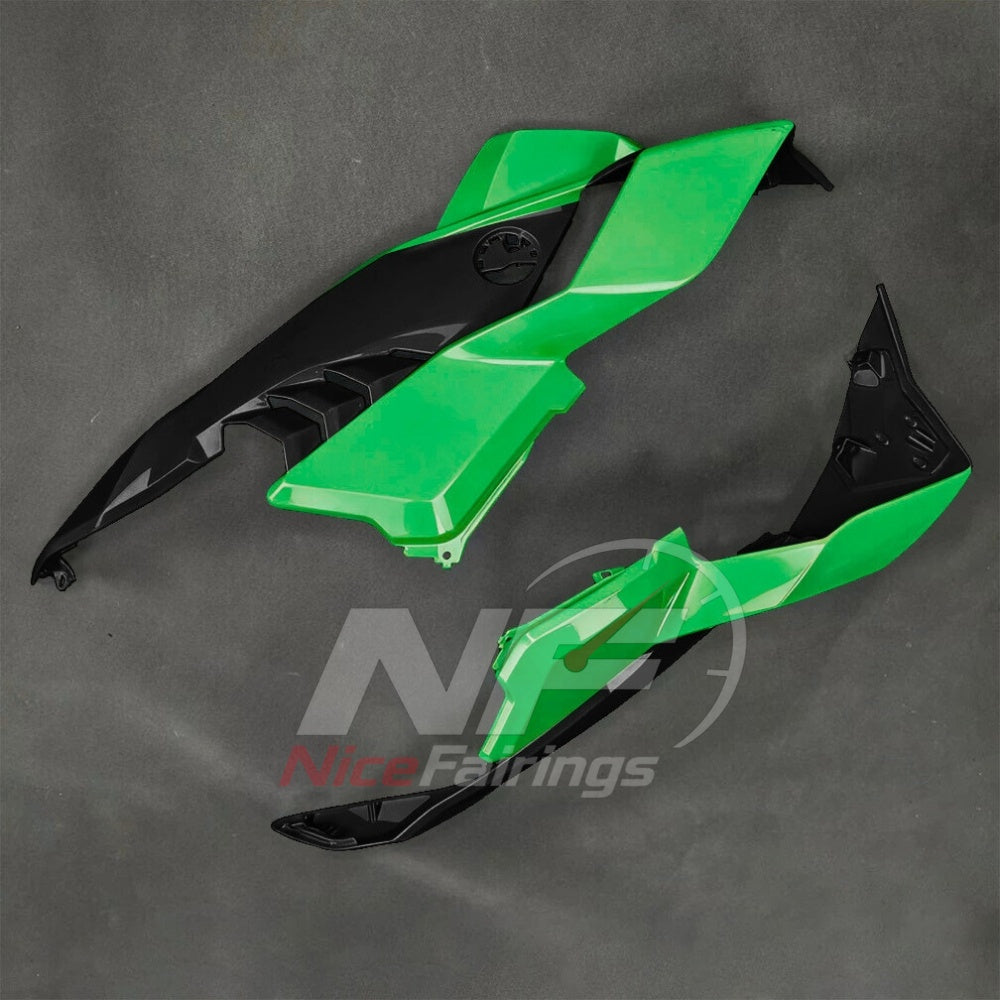 For BMW S1000RR 2025-2026 Green Black Sportbike Fairing Set with Custom Painted Plastics | NiceFairings - rear angle image