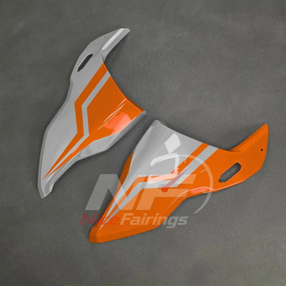 For BMW S1000RR 2025-2026 Orange Black Custom Fairings with ABS Sportbike Plastics and Full Body Kit | NiceFairings - rear angle image