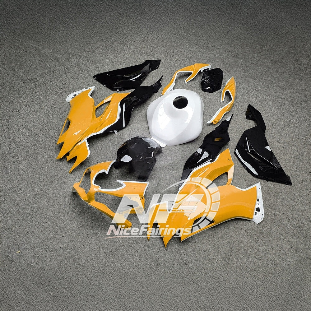 For Kawasaki Ninja ZX6R 636 2019-2023 Sportbike Plastics Orange Black Premium Edition | NiceFairings - rear angle image