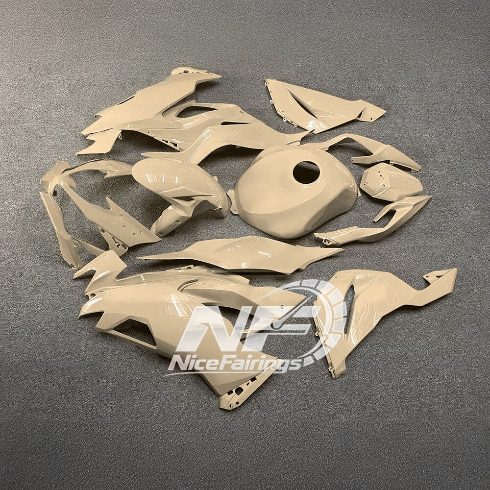 Kawasaki ZX6R 636 2019-2023 ABS Fairing Kit Grey Red Tank Cover | NiceFairings - rear angle image