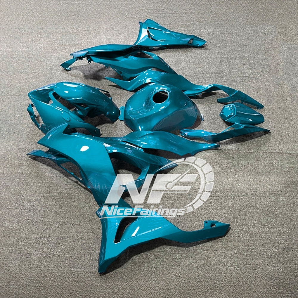 For Kawasaki ZX6R 636 2024-2025 ABS Fairing Kit Grey Red Tank Cover | NiceFairings - rear angle image