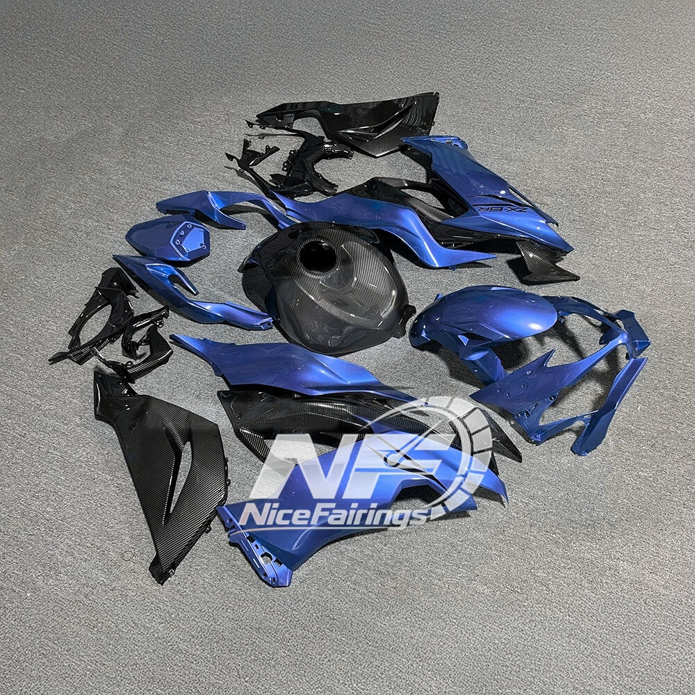 For Kawasaki Ninja ZX6R 636 2019-2023 Sportbike Plastics Gloss White Special Edition | NiceFairings - rear angle image