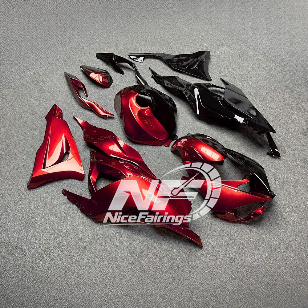 For Kawasaki ZX6R 636 2024-2025 Painted Motorcycle Bodywork Grey Red Tank Cover | NiceFairings - rear angle image