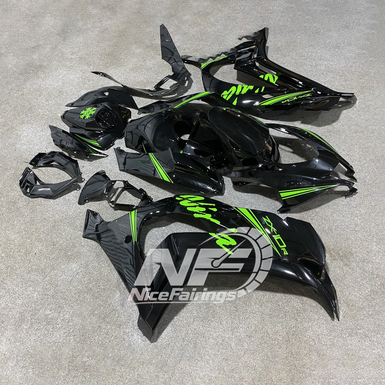 For KAWASAKI ZX10R 2016-2020 Aftermarket Fairing Kit Replacement Plastics | NiceFairings - rear angle image