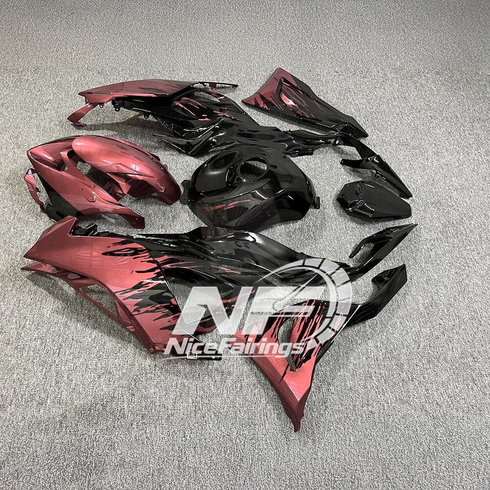 For Kawasaki ZX6R 636 2024-2025 Painted Motorcycle Bodywork Grey Red Premium Edition | NiceFairings - rear angle image