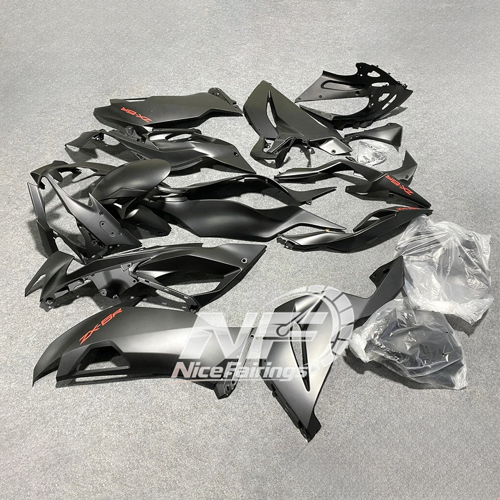 Kawasaki ZX6R 636 2019-2023 ABS Fairing Kit Orange Black | NiceFairings - rear angle image