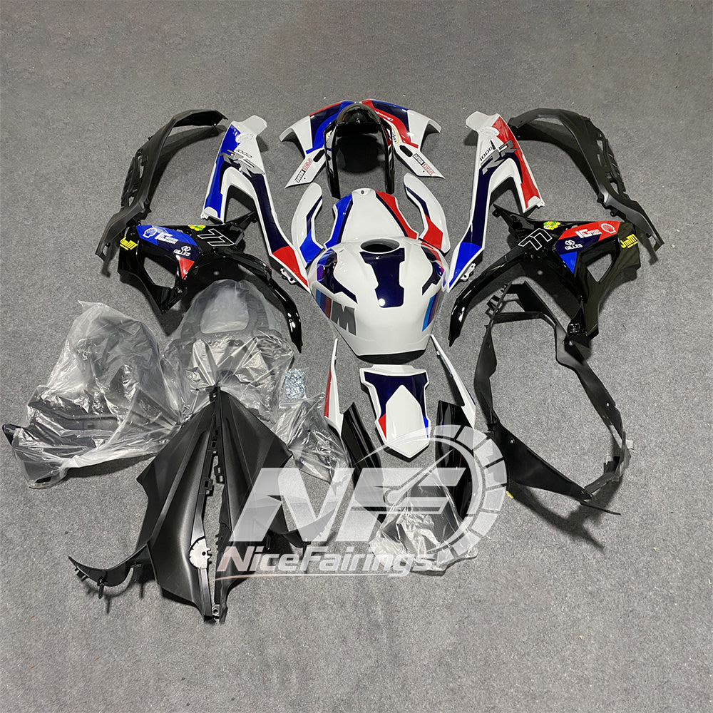 For BMW S1000RR 2019-2022 Orange Black Custom Fairings, ABS Replacement Plastics Full Body Kit | NiceFairings - rear angle image
