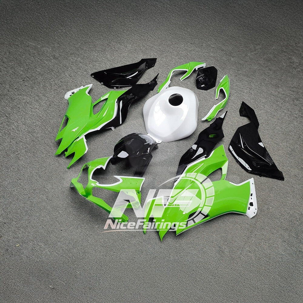 For Kawasaki ZX-6R 636 2019-2023 Replacement Fairing Set Blue Silver Premium Edition | NiceFairings - rear angle image