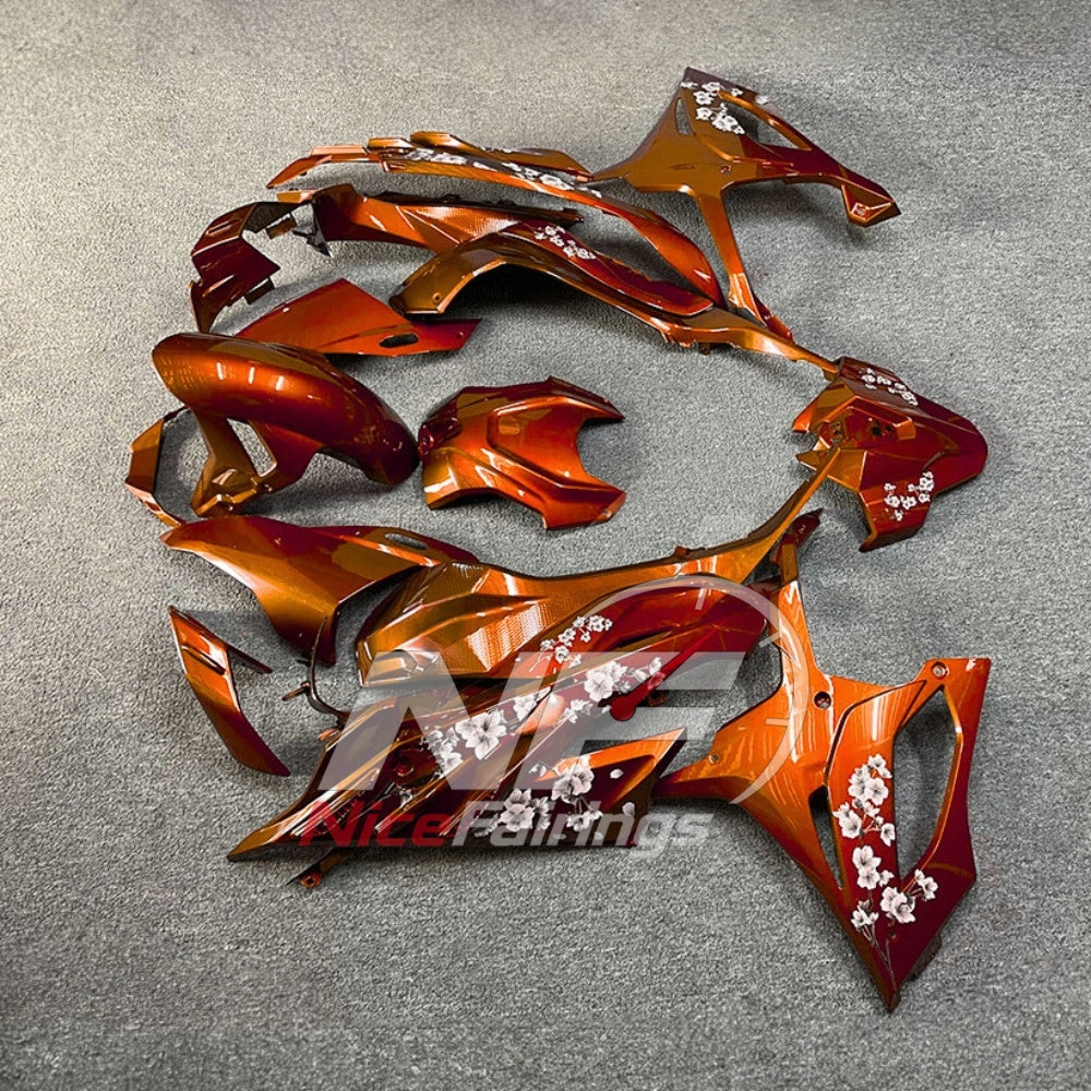 For BMW S1000RR 2023-2024 Orange Black Painted ABS Fairings with Complete Replacement Bodywork | NiceFairings - rear angle image
