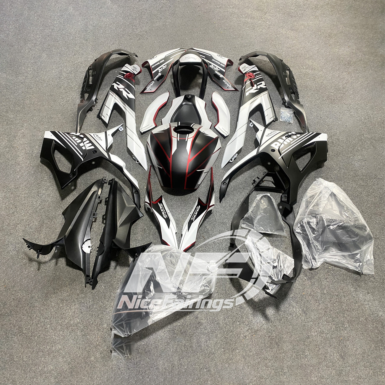 For BMW S1000RR 2019-2022 Full Body Kit Custom Fairings, ABS Replacement Plastics Full Body Kit | NiceFairings - rear angle image