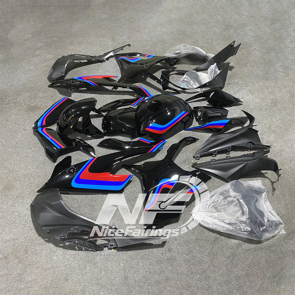 For BMW S1000RR 2019-2022 Red Black Custom Fairings, ABS Replacement Plastics Full Body Kit | NiceFairings - rear angle image