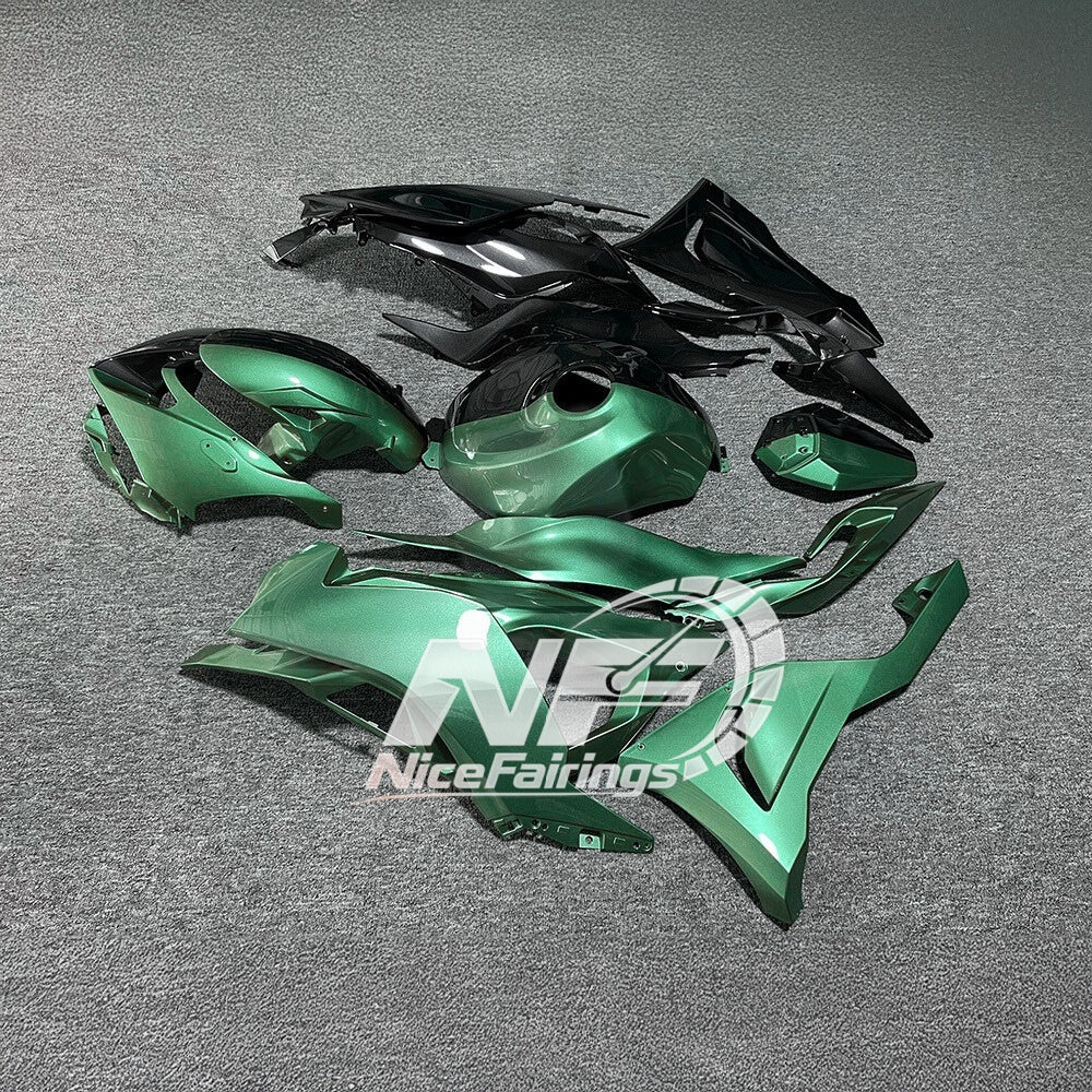 For Kawasaki ZX-6R 636 2024-2025 Replacement Fairing Set Lime Green Tank Cover | NiceFairings - rear angle image