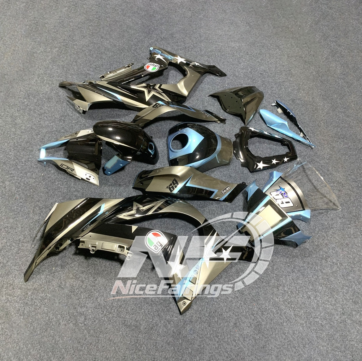 KAWASAKI Ninja ZX10R 2011-2015 Injection Molded Fairings Set | NiceFairings - rear angle image