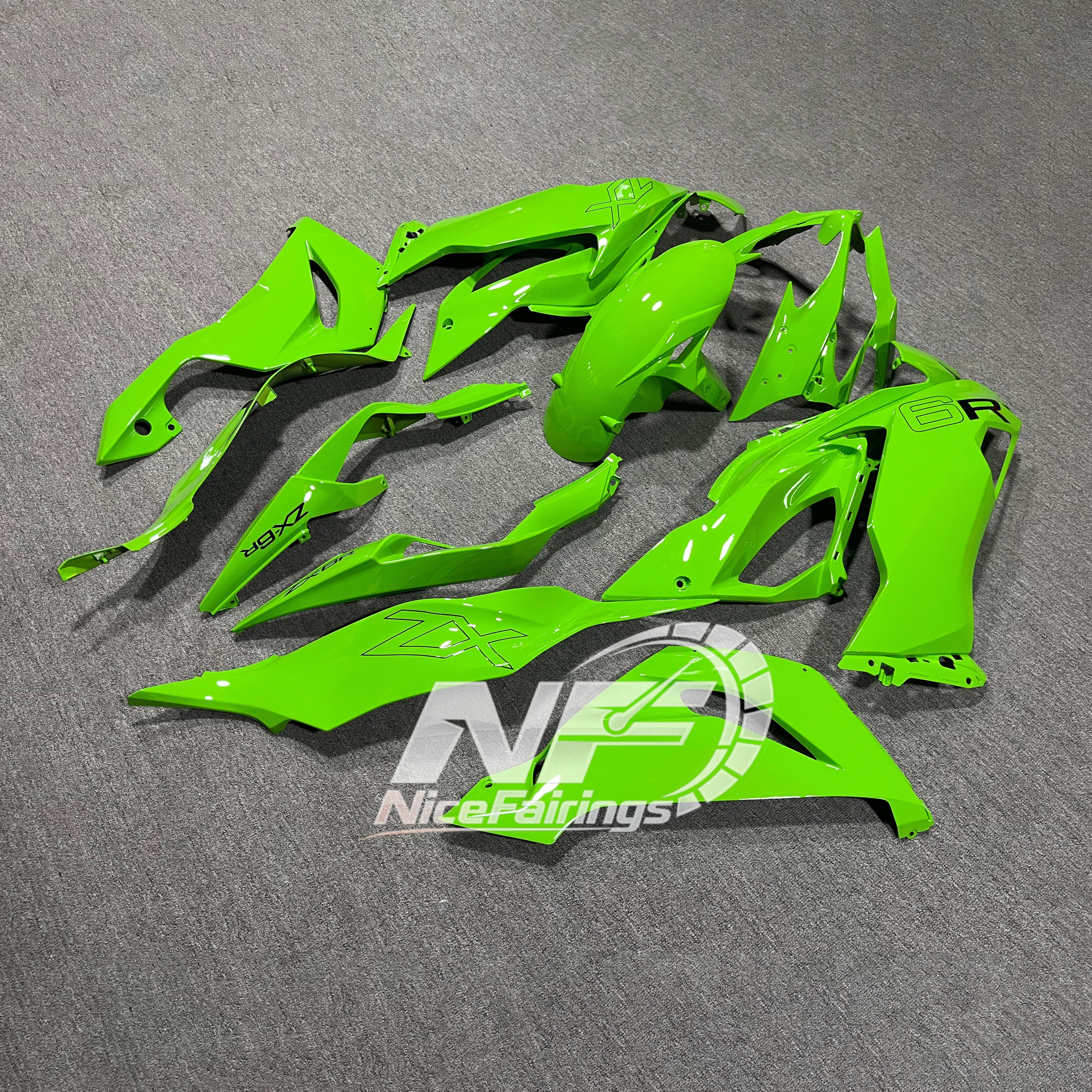 Kawasaki ZX-6R 636 2019-2023 Replacement Fairing Set Aftermarket Panels | NiceFairings - rear angle image