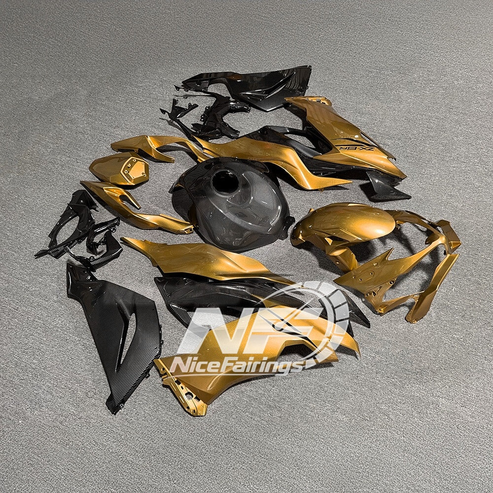 For Kawasaki ZX6R 636 2019-2023 ABS Fairing Kit Orange Black Special Edition | NiceFairings - rear angle image