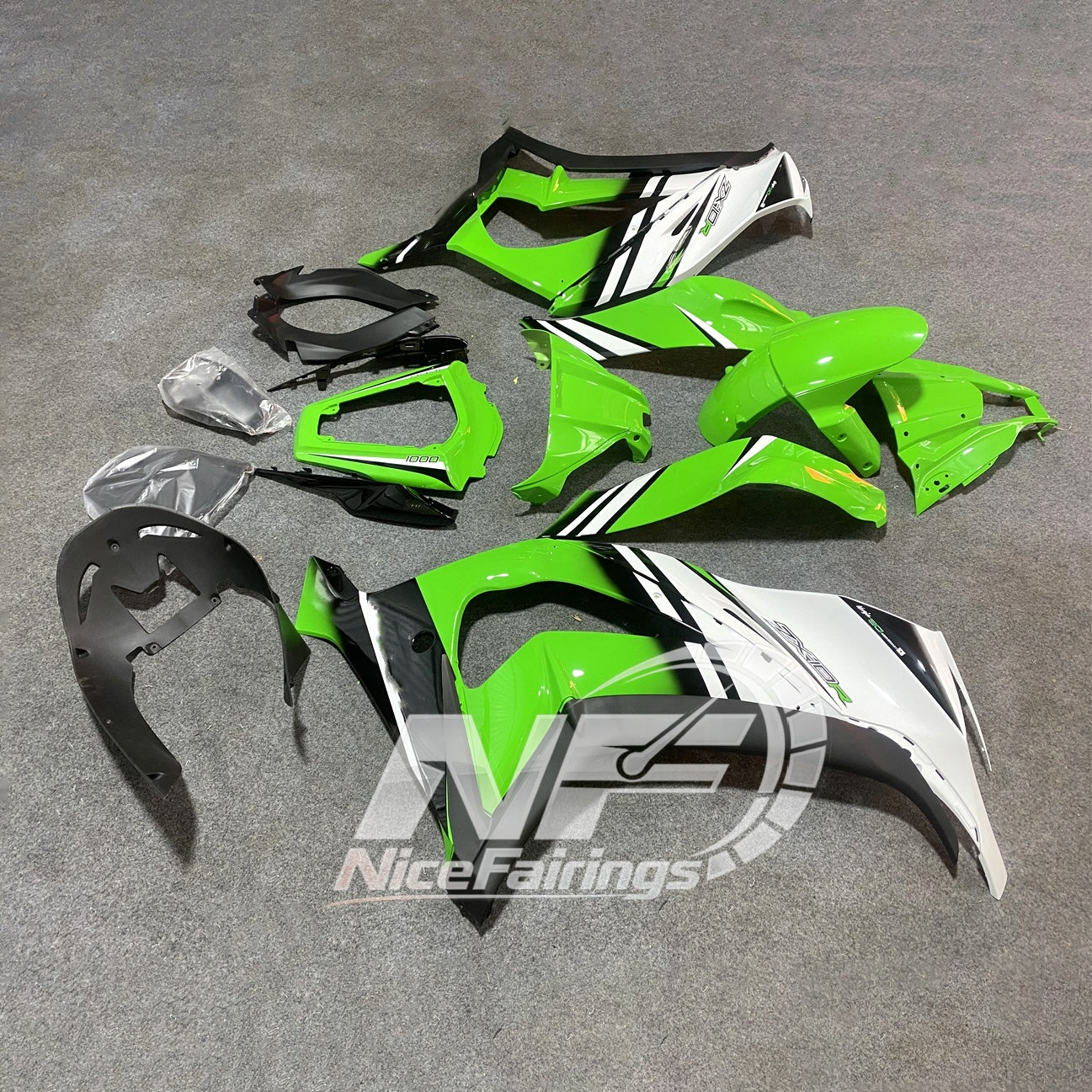 KAWASAKI ZX10R 2011-2015 Custom ABS Motorcycle Fairings | NiceFairings - rear angle image