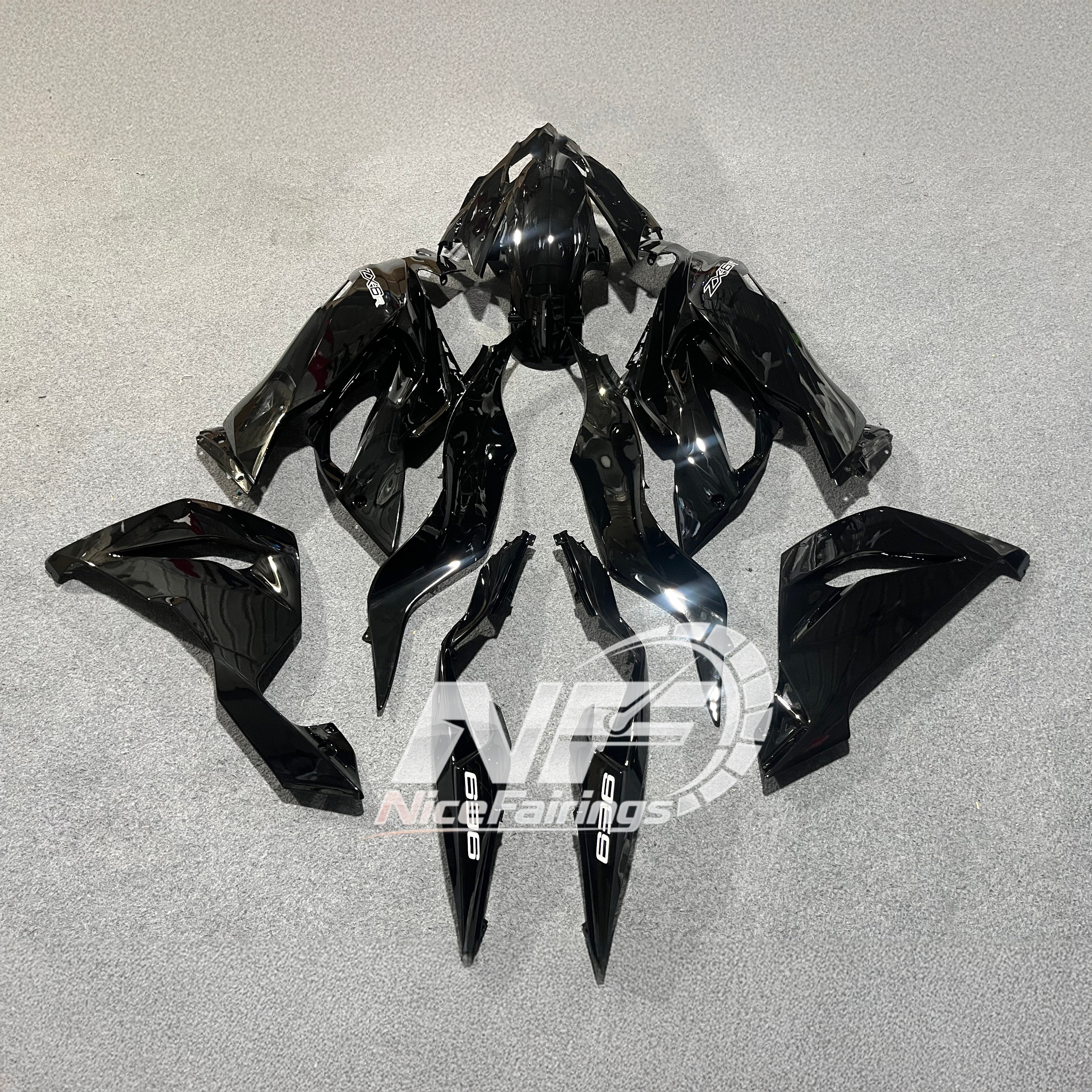 Kawasaki ZX6R 636 Custom Painted ABS Body Kit Race Replica | NiceFairings - rear angle image