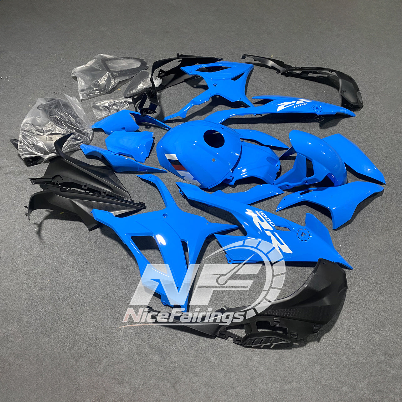 For BMW S1000RR 2019-2022 Red Black Custom Painted ABS Body Kit With Tank Cover | NiceFairings - rear angle image