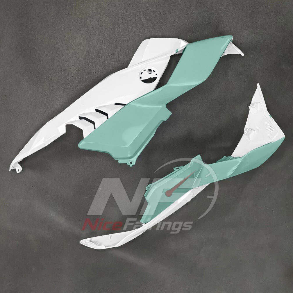 For BMW S1000RR 2025-2026 Green Black Sportbike Fairing Set with Custom Painted Plastics | NiceFairings - rear angle image