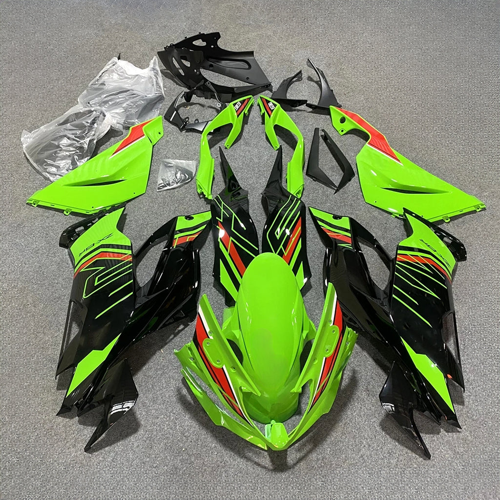 Kawasaki ZX6R 636 Custom Painted ABS Body Kit White Blue | NiceFairings - rear angle image