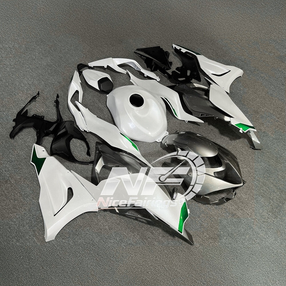 For Kawasaki ZX6R 636 Custom Painted ABS Body Kit Blue Silver Tank Cover | NiceFairings - rear angle image