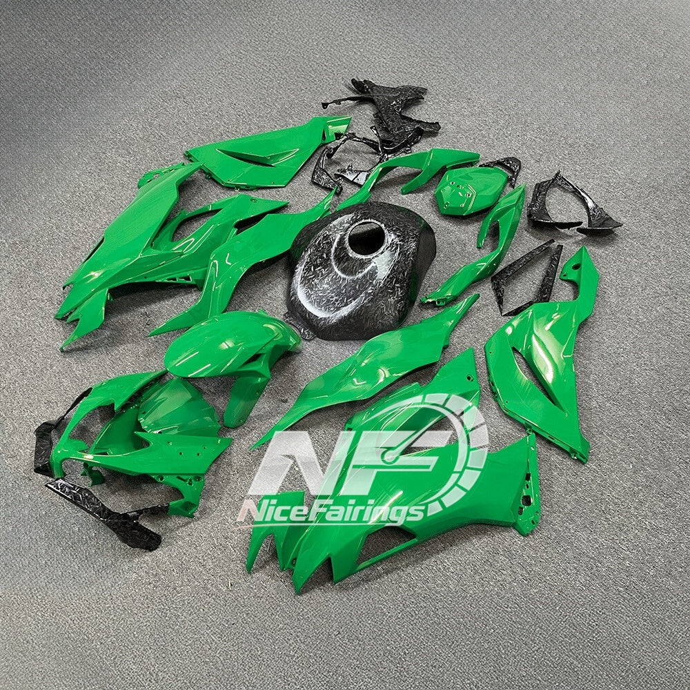 For Kawasaki ZX6R 636 2019-2023 ABS Fairing Kit Orange Black Premium Edition | NiceFairings - rear angle image