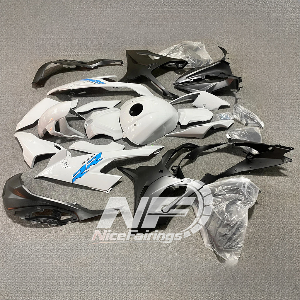For BMW S1000RR 2019-2022 Stealth Black Custom Fairings, ABS Replacement Plastics Full Body Kit | NiceFairings - rear angle image