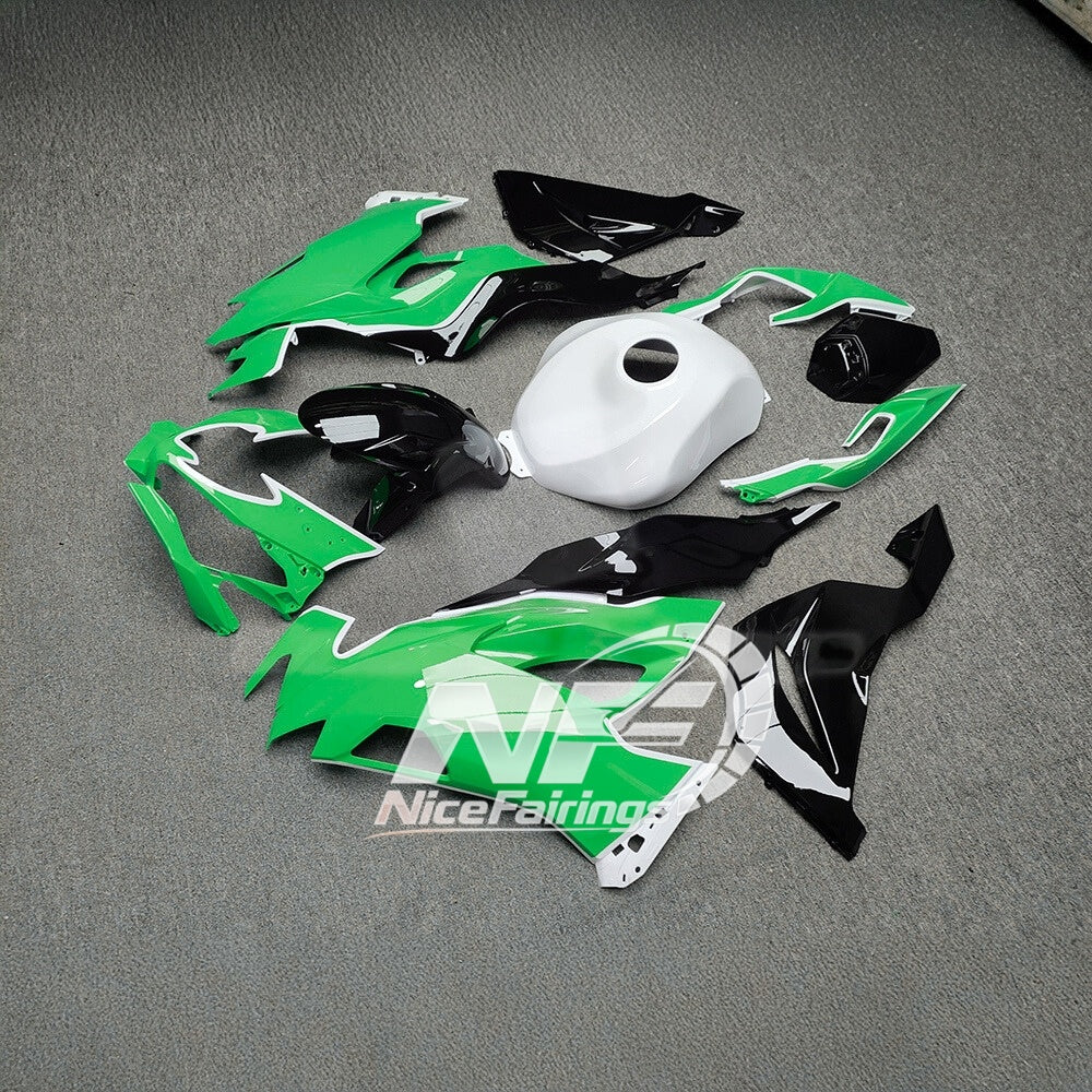 For Kawasaki ZX6R 636 2019-2023 Painted Motorcycle Bodywork Gloss White Premium Edition | NiceFairings - rear angle image