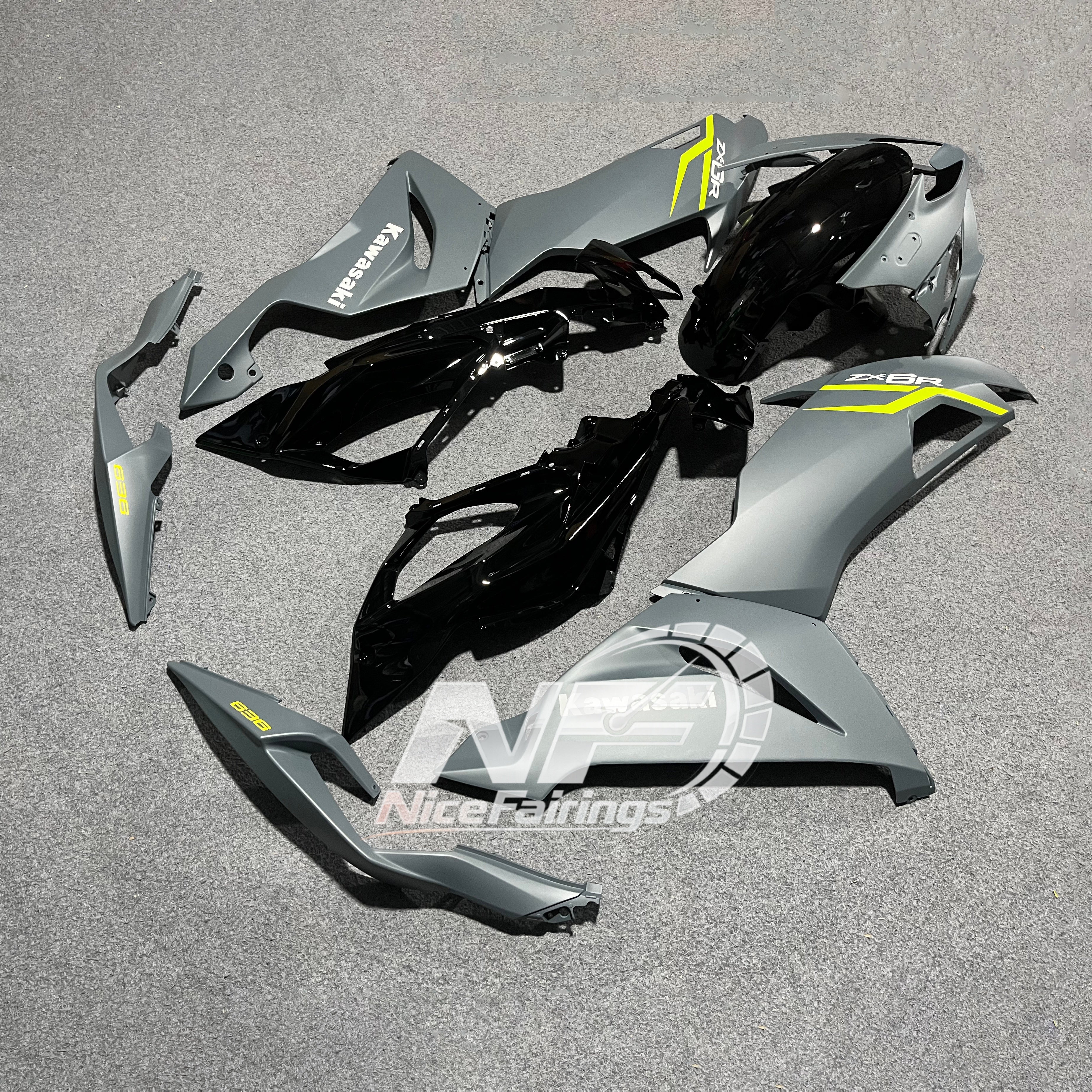 Kawasaki ZX6R 636 2019-2023 ABS Fairing Kit Street Bodywork | NiceFairings - rear angle image