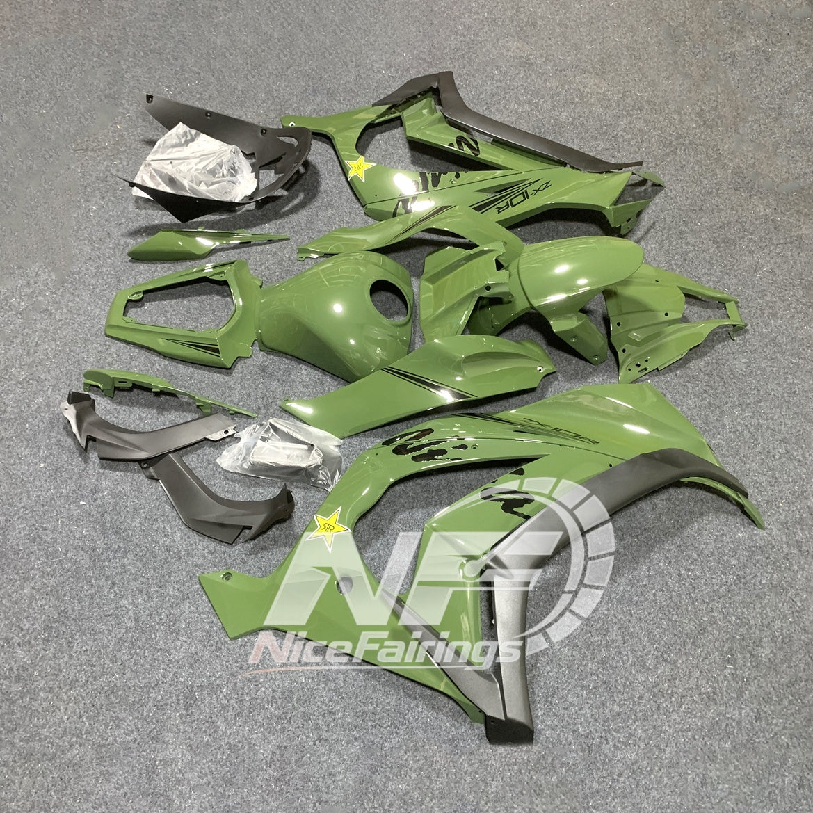 For KAWASAKI Ninja ZX10R 2011-2015 Replacement Fairing Kit | NiceFairings - rear angle image