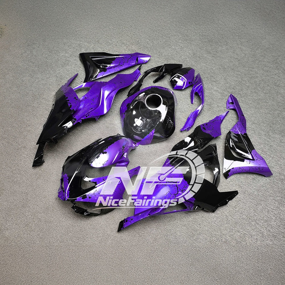 For Kawasaki Ninja ZX-6R 636 2024-2025 Custom Fairings White Blue Special Edition | NiceFairings - rear angle image