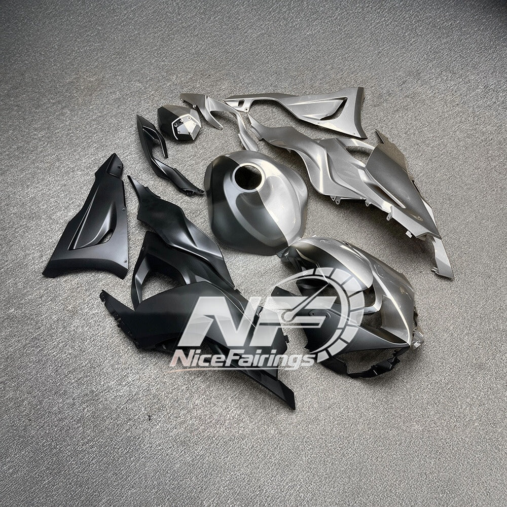 For Kawasaki ZX6R 636 Custom Painted ABS Body Kit Blue Silver Tank Cover | NiceFairings - rear angle image