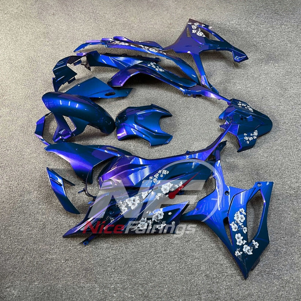 For BMW S1000RR 2023-2024 Blue Black ABS Body Kit with Street and Track Fairing Panels | NiceFairings - rear angle image