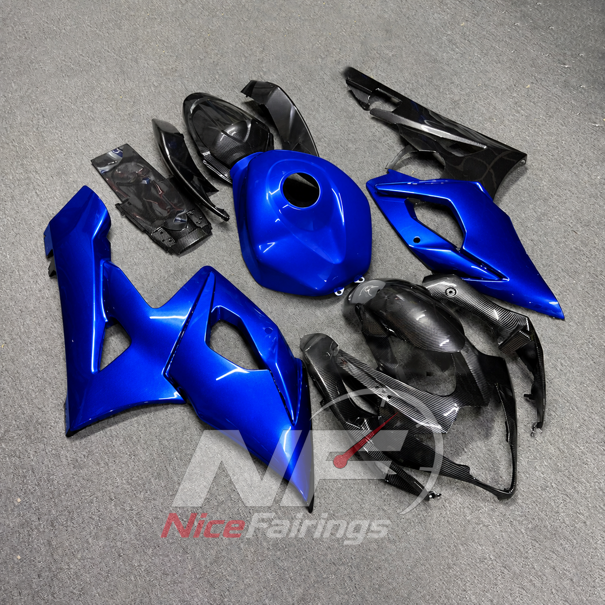 Custom-Painted Blue ABS Plastic Fairing Kit Fits SUZUKI GSX-R1000 K5 2005-2006 | NiceFairings - front angle image