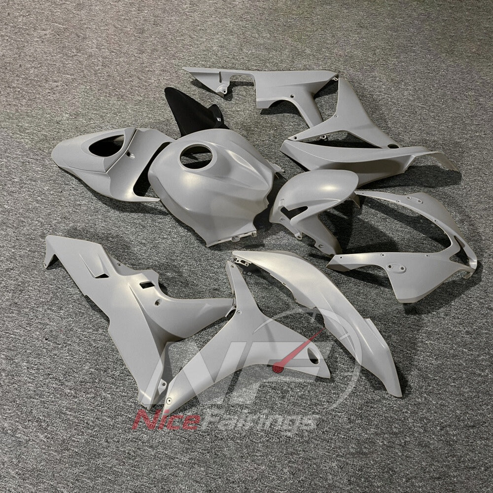 Custom-Painted Silver Sportbike Fairing Set Fits Honda CBR600RR F5 2007-2008 | NiceFairings - side angle image