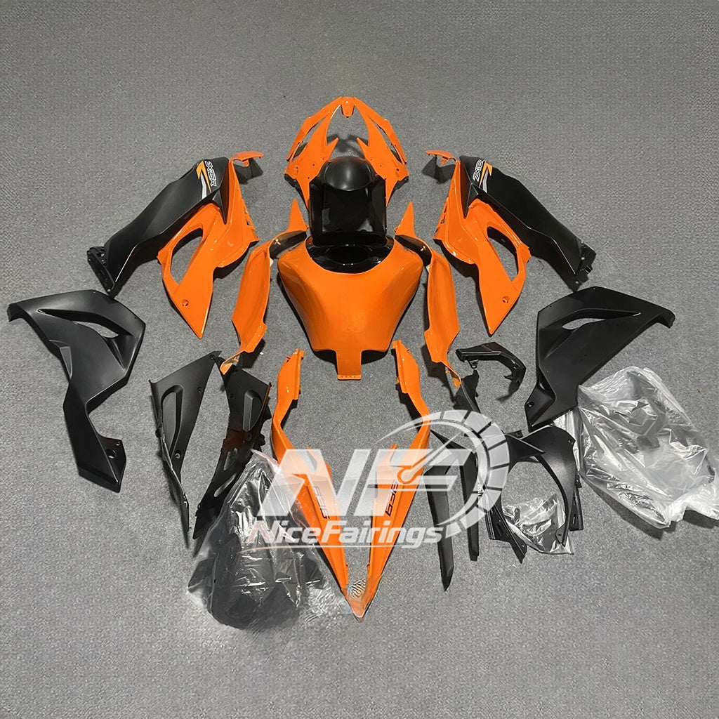 Kawasaki ZX6R 636 2019-2023 ABS Fairing Kit Orange Black Tank Cover | NiceFairings - paint design NO.2 option image