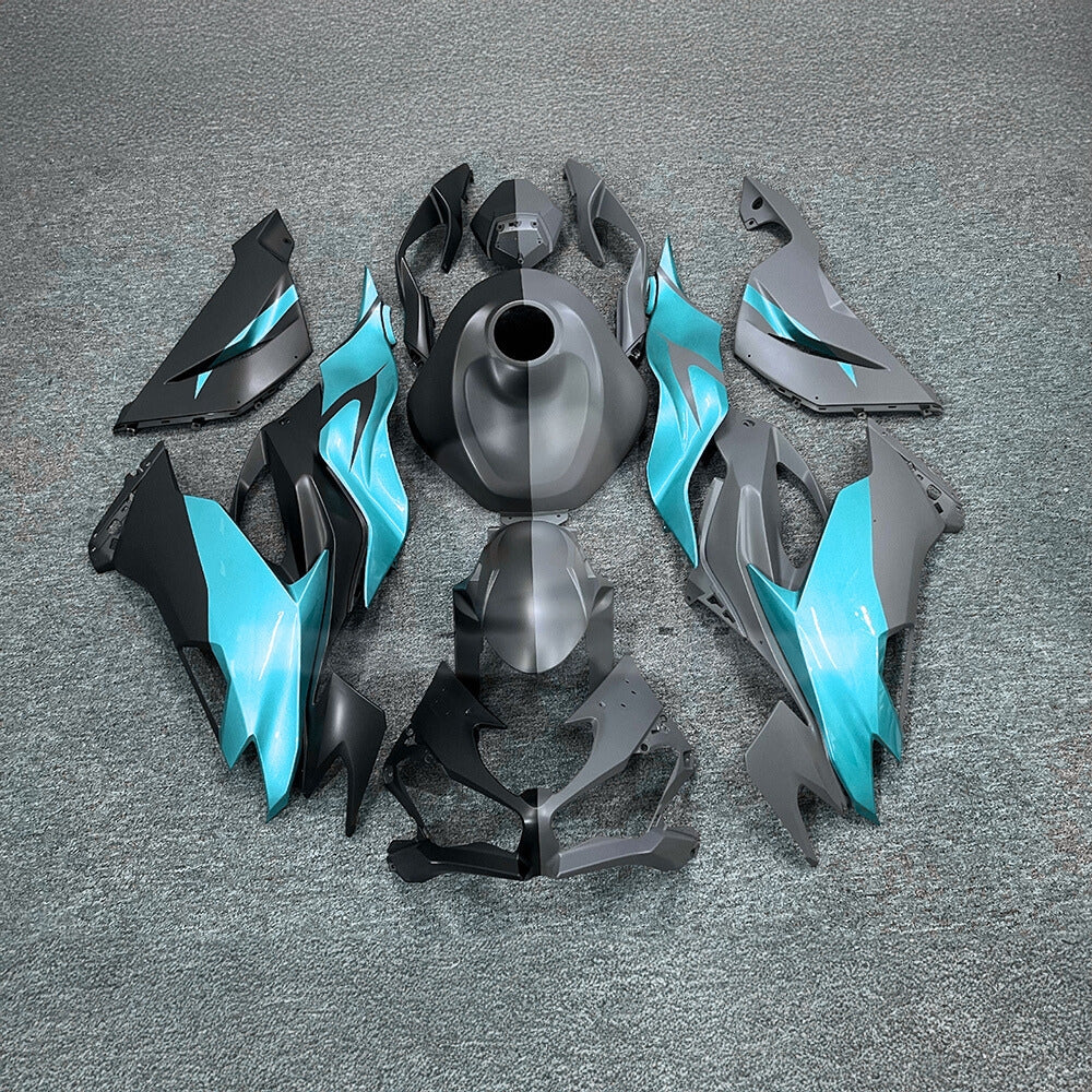 Kawasaki Ninja ZX-6R 636 2019-2023 Custom Fairings Blue Silver Tank Cover | NiceFairings - main product image