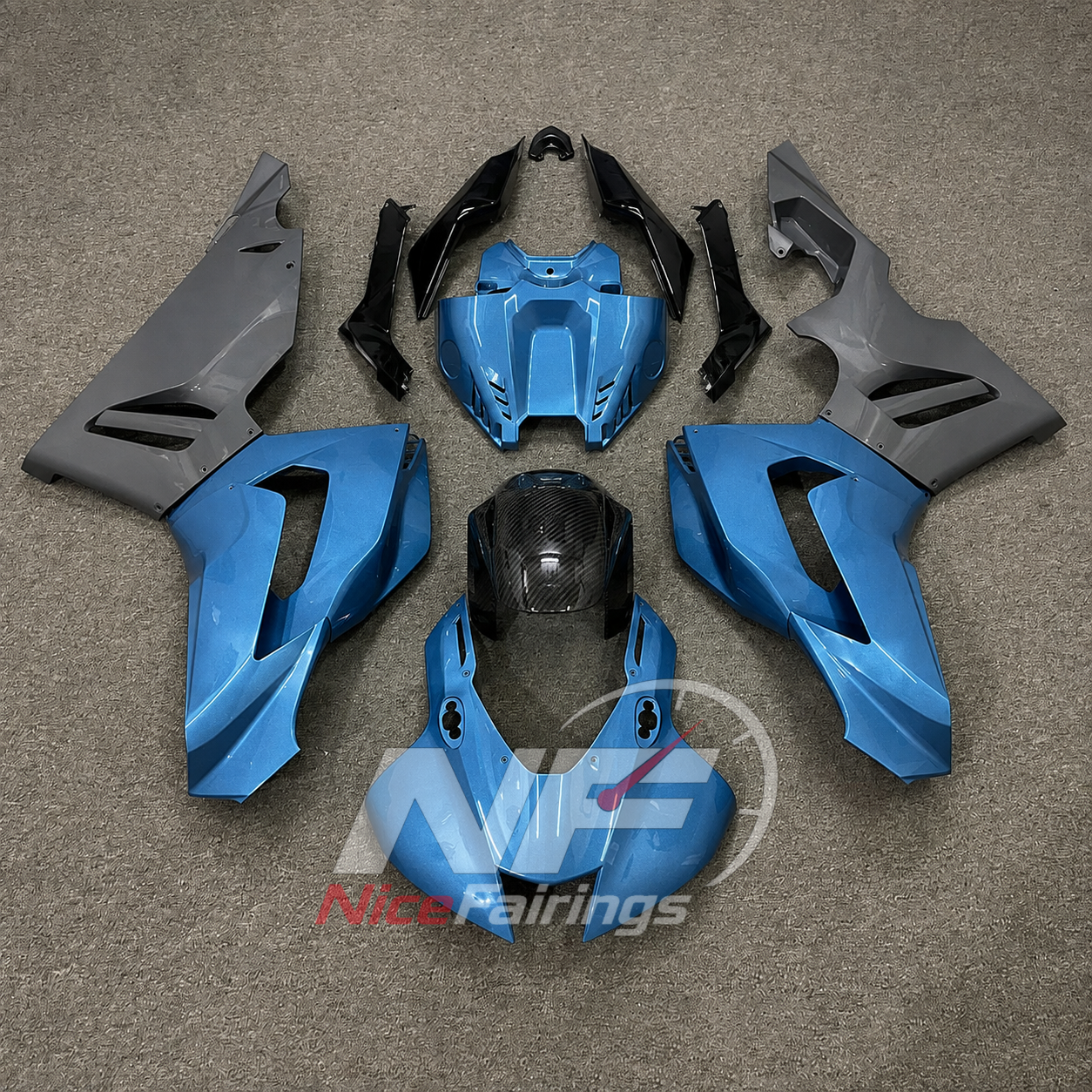 Blue Grey Black ABS fairing kit for Honda CBR1000RR-R 2020-2023, design D24-P02 - image 1