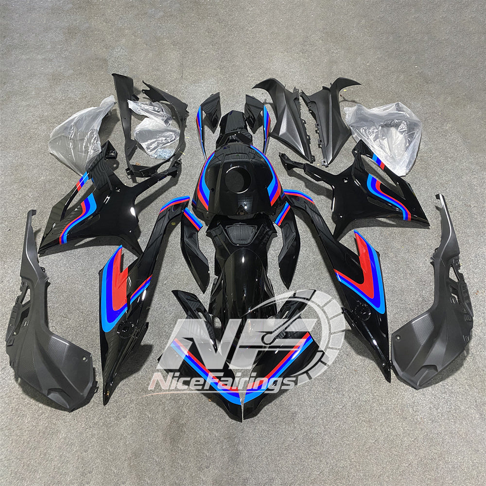 For BMW S1000RR 2019-2022 Blue Silver Custom Painted ABS Body Kit With Tank Cover | NiceFairings - paint design NO.3 option image