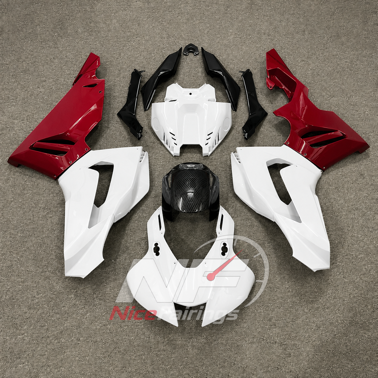 White Red ABS fairing kit for Honda CBR1000RR-R 2020-2023, design D26-P03 - image 1