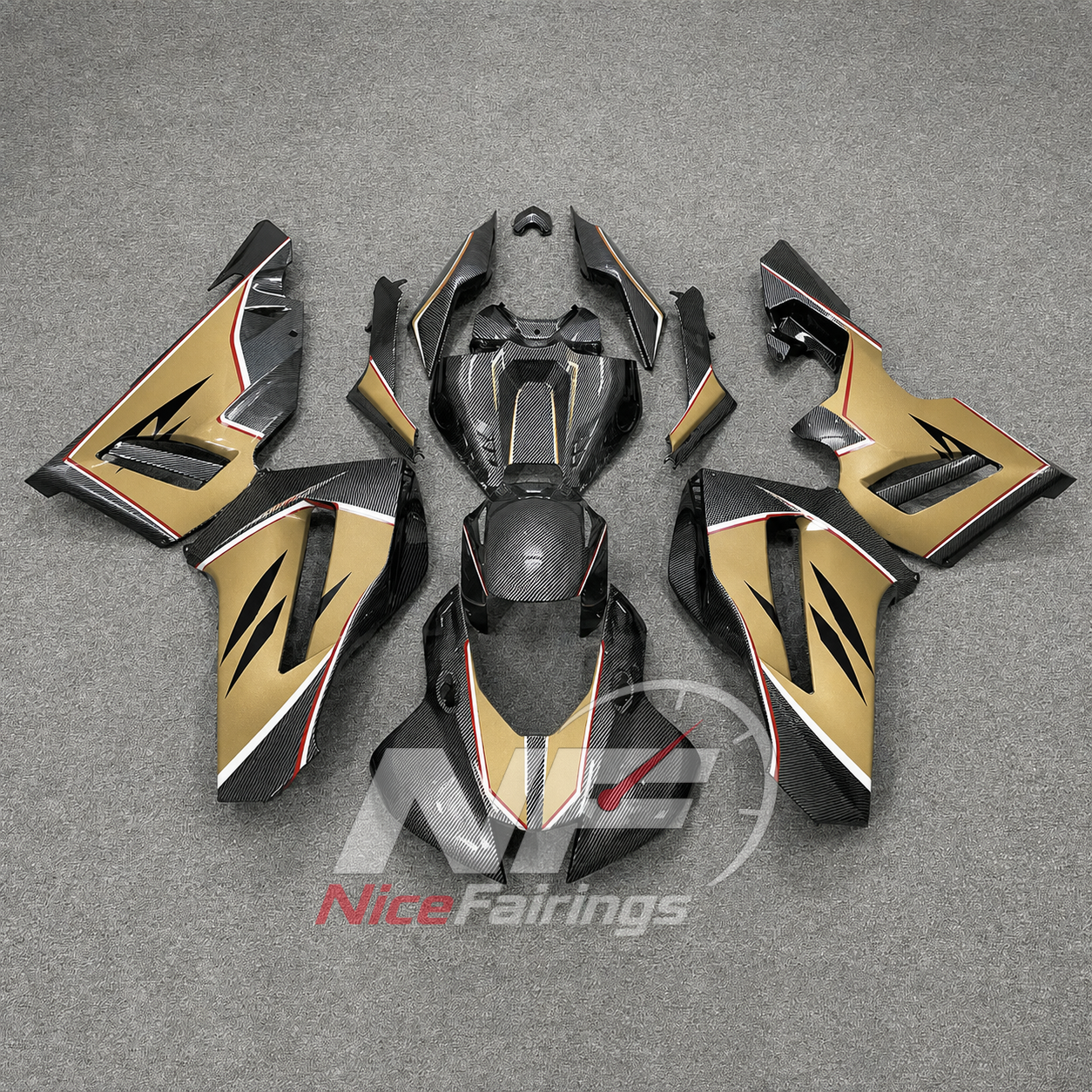 Gold Black ABS fairing kit for Honda CBR1000RR-R 2020-2023, design A08-P02 - image 1