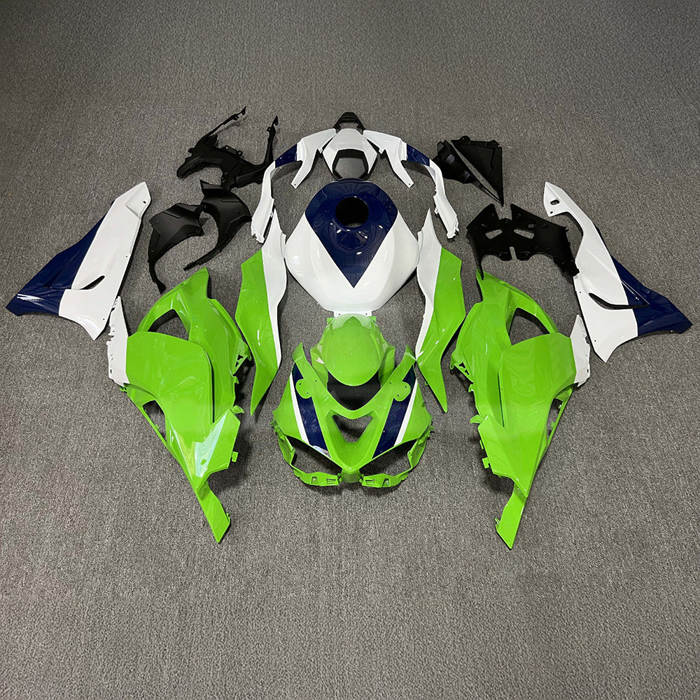 For Kawasaki ZX6R 636 Custom Painted ABS Body Kit Pearl White Tank Cover | NiceFairings - paint design NO.4 option image