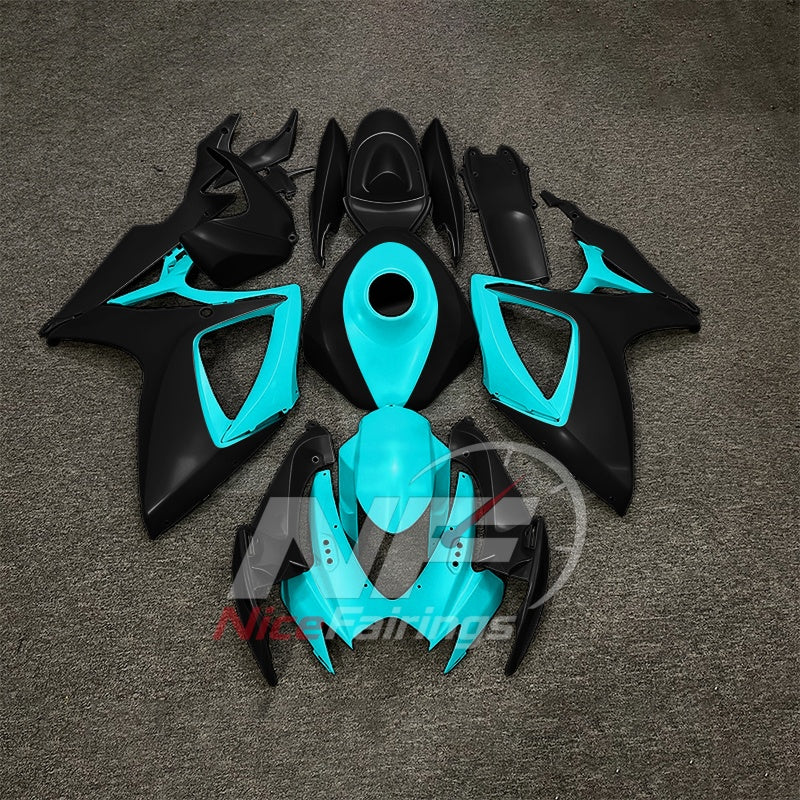 For Suzuki GSX-R600 GSX-R750 K6 2006-2007 Sportbike Fairing Set White Custom Painted Plastics | NiceFairings - paint design NO.5 option image